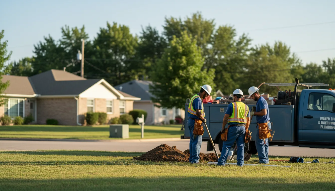 Residential water line and bathroom plumbing service in Munford, AL